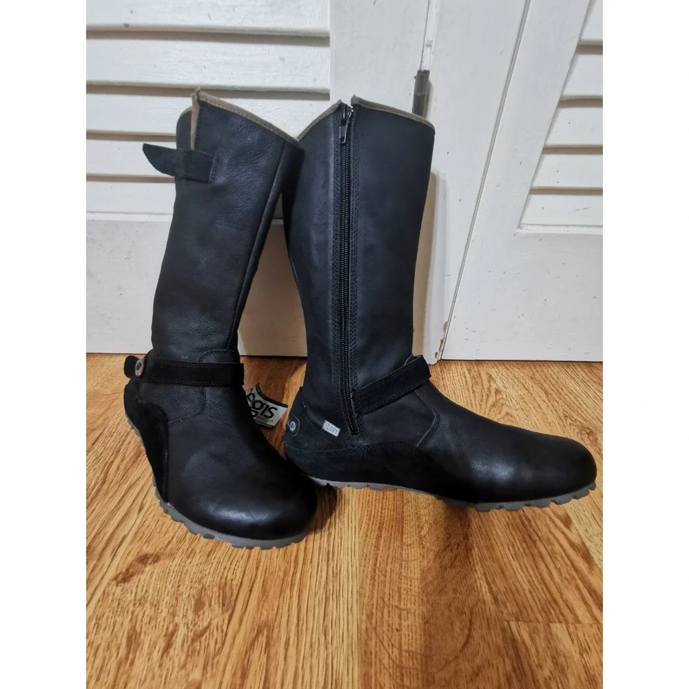 Womens Merrell Haven Autumn Waterproof Side Zip Black Suede Boots J48374 Siz 7.5